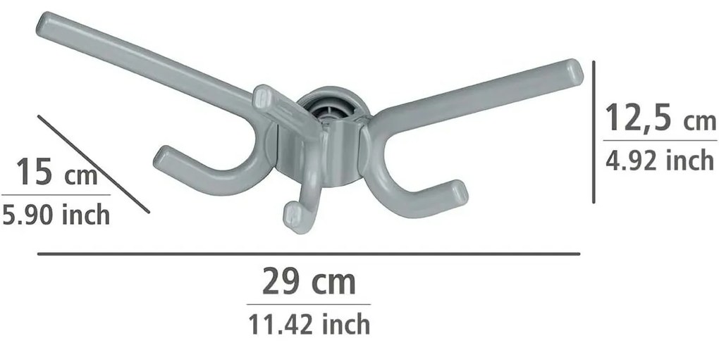 Wenko Súprava 2 trojháčikov Herkules, sivá