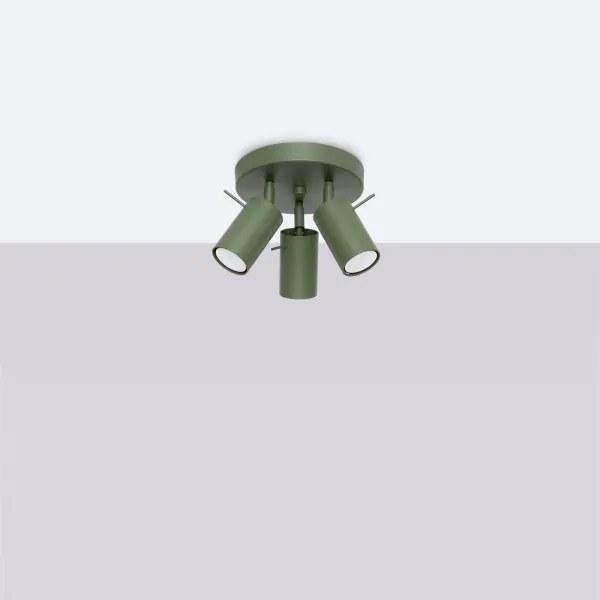 Sollux SL.1503 - Bodové svietidlo RING 3xGU10/10W/230V zelená