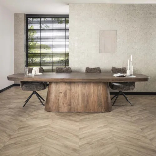 Jedálenský stôl XXL 20-28 Arcadia 300x120cm Drevo Hnedá Acacia  - Komfort-nábytok