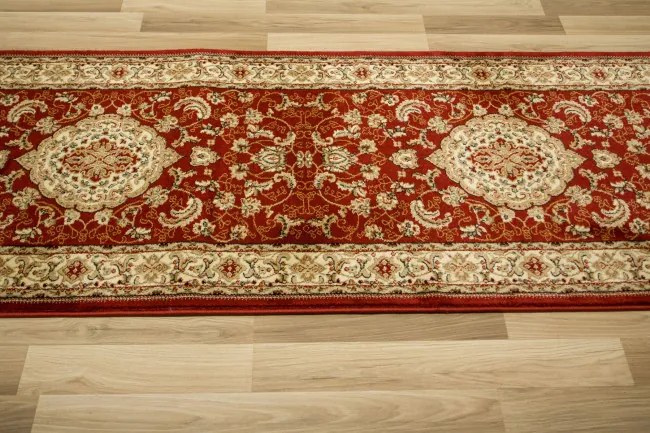 Behúň Super Rose 2095A ornament / kvety, červený / krémový