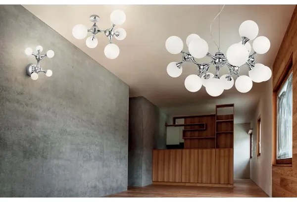 Ideal Lux - Stropné svietidlo NODI 5xE14/28W/230V lesklý chróm/biela