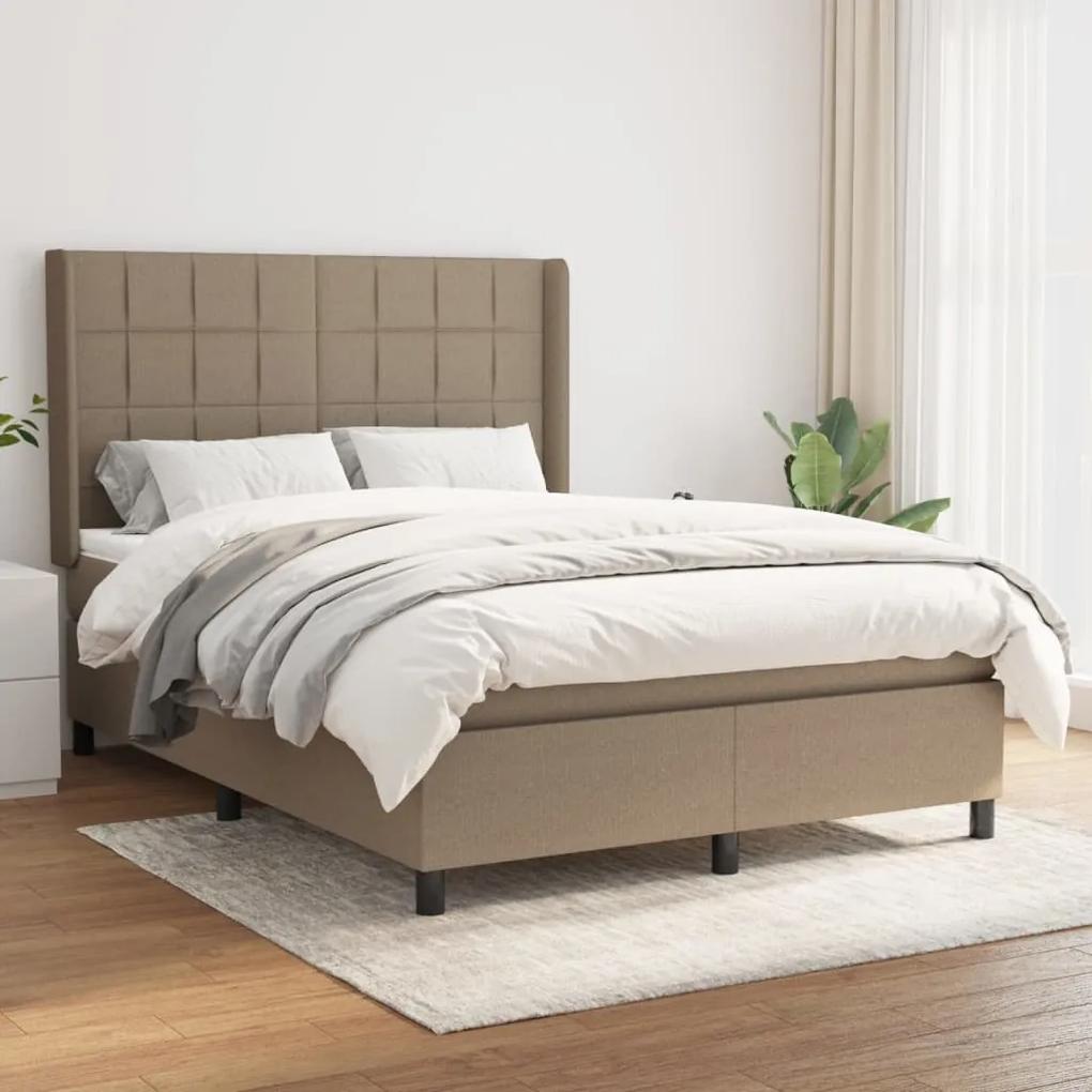Boxspring posteľ s matracom sivohnedý 140x190 cm látka 3131429
