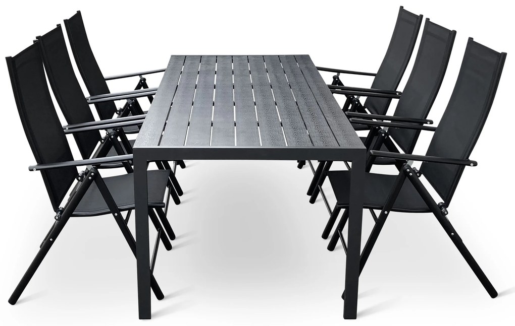 Záhradný jedálenský set Viking XL + 6x kovová stolička Pia