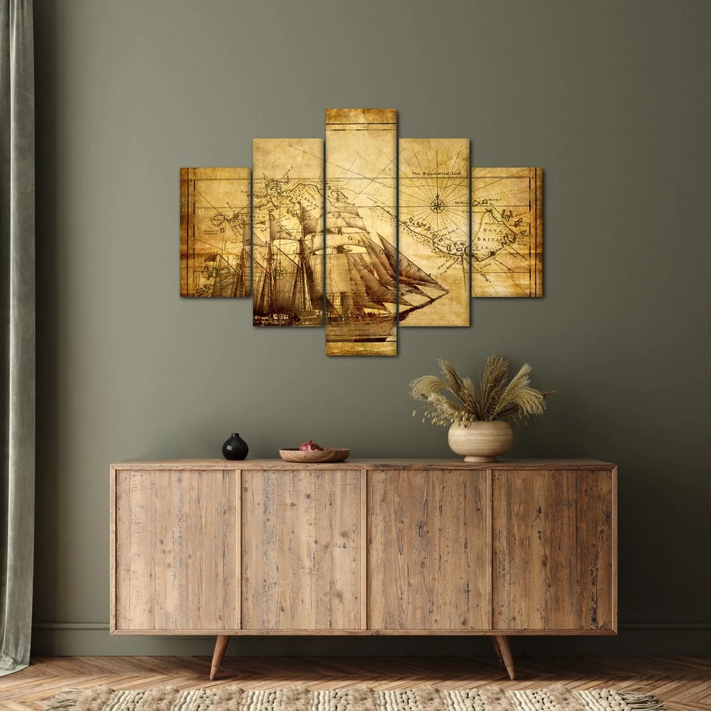 Obraz - Stará mapa (150x105 cm)