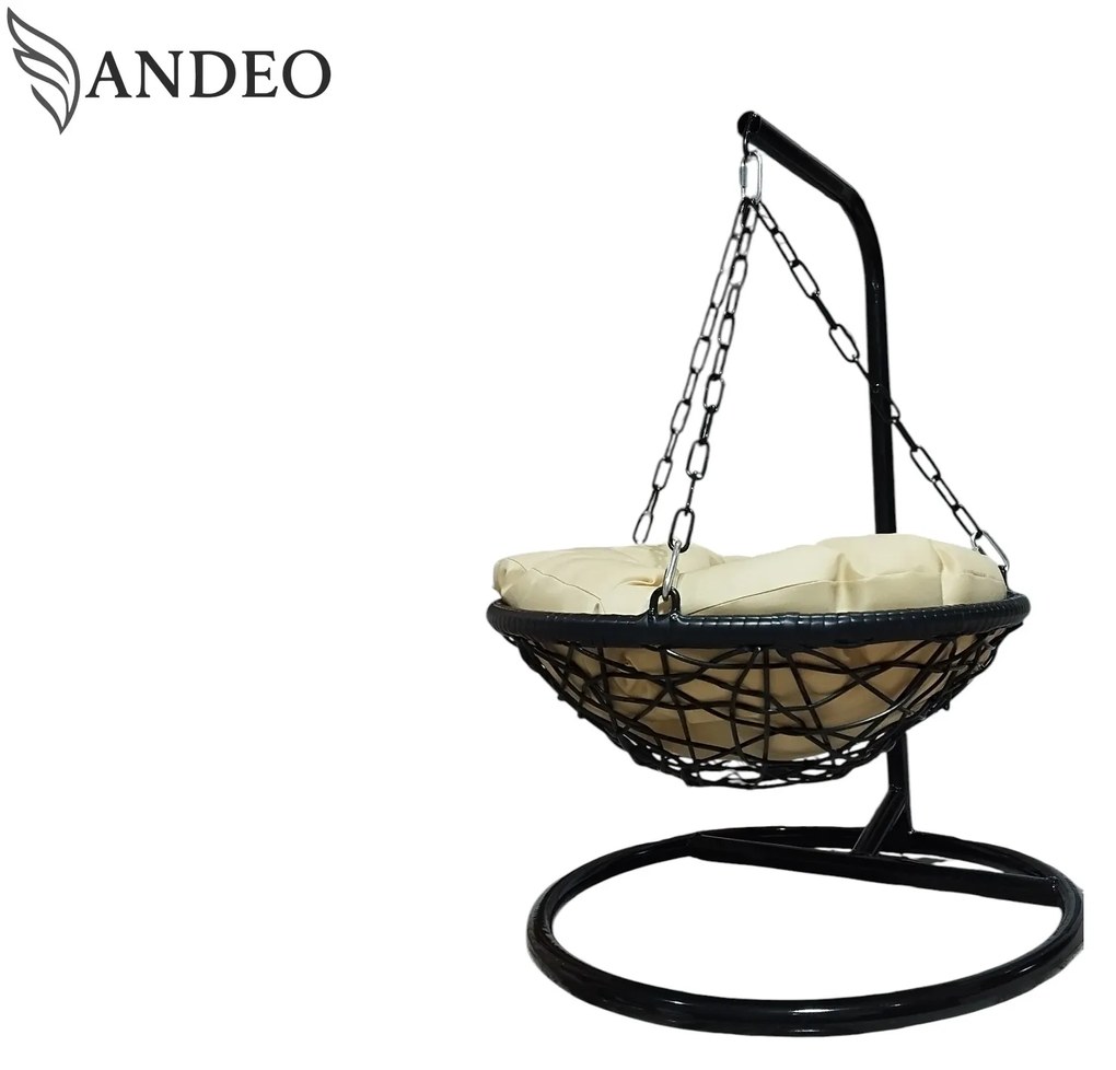 Závesné hojdacie kreslo pre mačky LILY - čierno béžové