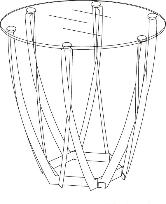 Stolík Maya, 50 cm, šedé sklo