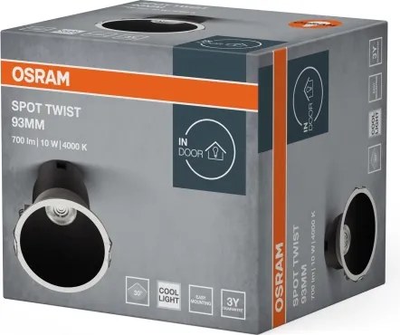 Osram - LED zapustené svietidlo SPOT TWIST LED/10W/230V pr. 9,3 cm biela/čierna
