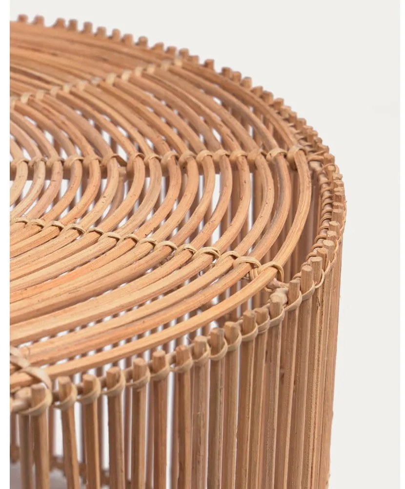 Ratanové okrúhle konferenčné stolíky v súprave 2 ks v prírodnej farbe ø 66 cm Elmima – Kave Home