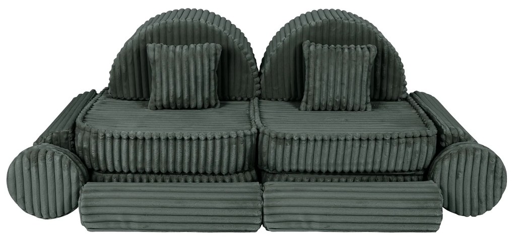 MeowBaby® Churros detská pohovka Max, Pine Forest Green