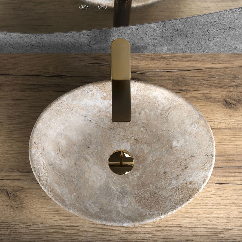 Rea Sofia Savana Mat, umývadlo na dosku 410x345x150 mm, imitácia kameňa, REA-U6361