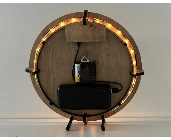 Li-Go 23688/DUB2 - LED hodiny s pohybovým senzorom, LED/1×AA, Ø 32 cm, dub