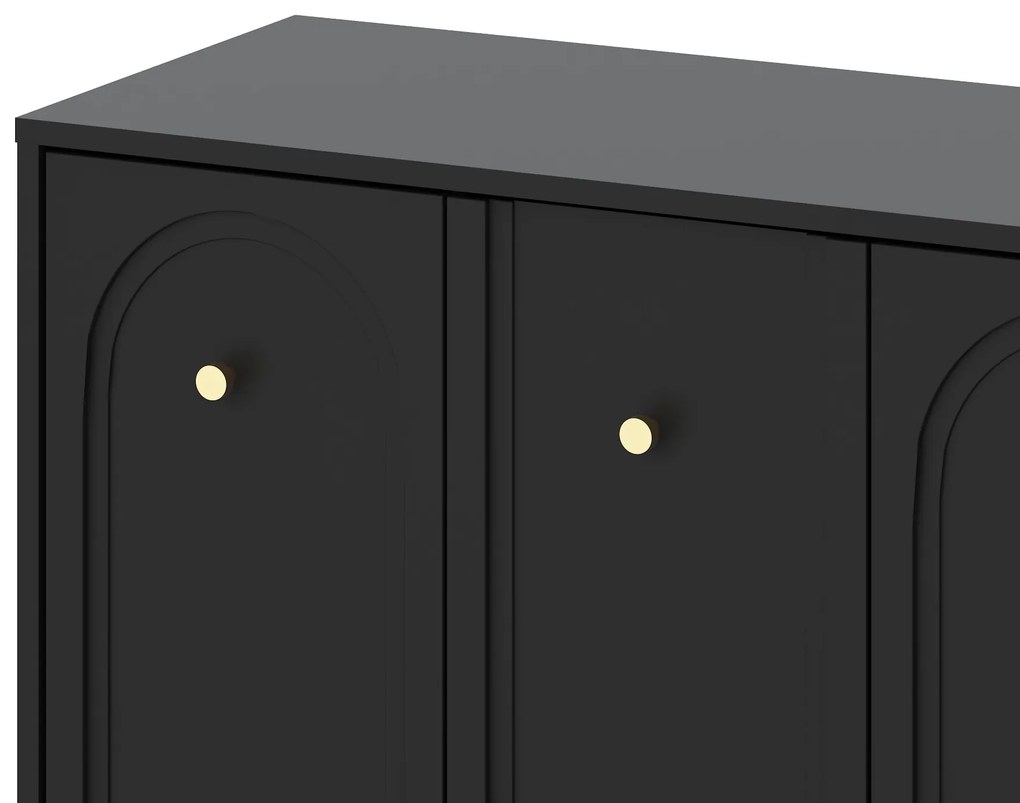 Komoda Mazoma 154 cm čierna/zlatá