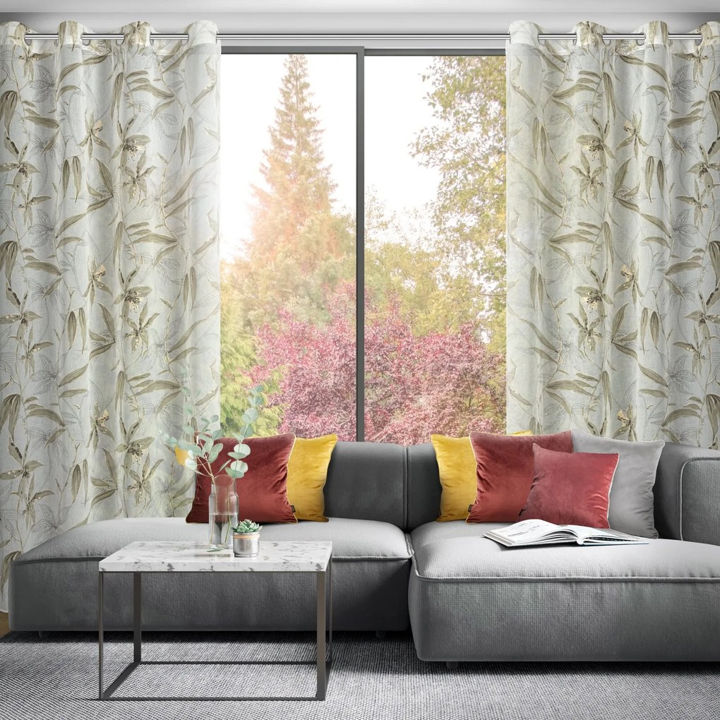 ZÁVES NA KRÚŽKOCH PATI 140X250 CM KVETY