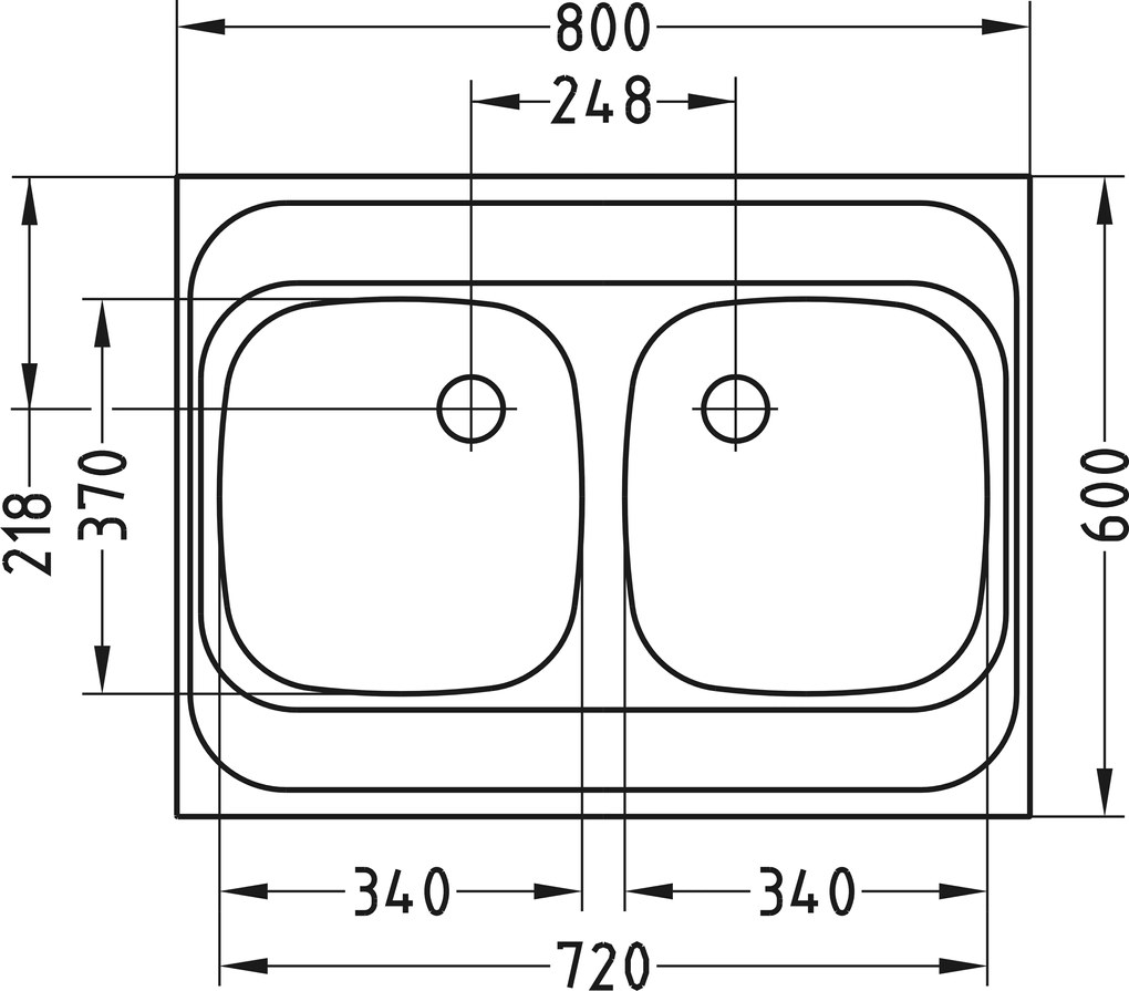 ALVEUS CZ CLASSIC 40, 800x600 2x -bez dřeva se sifonem