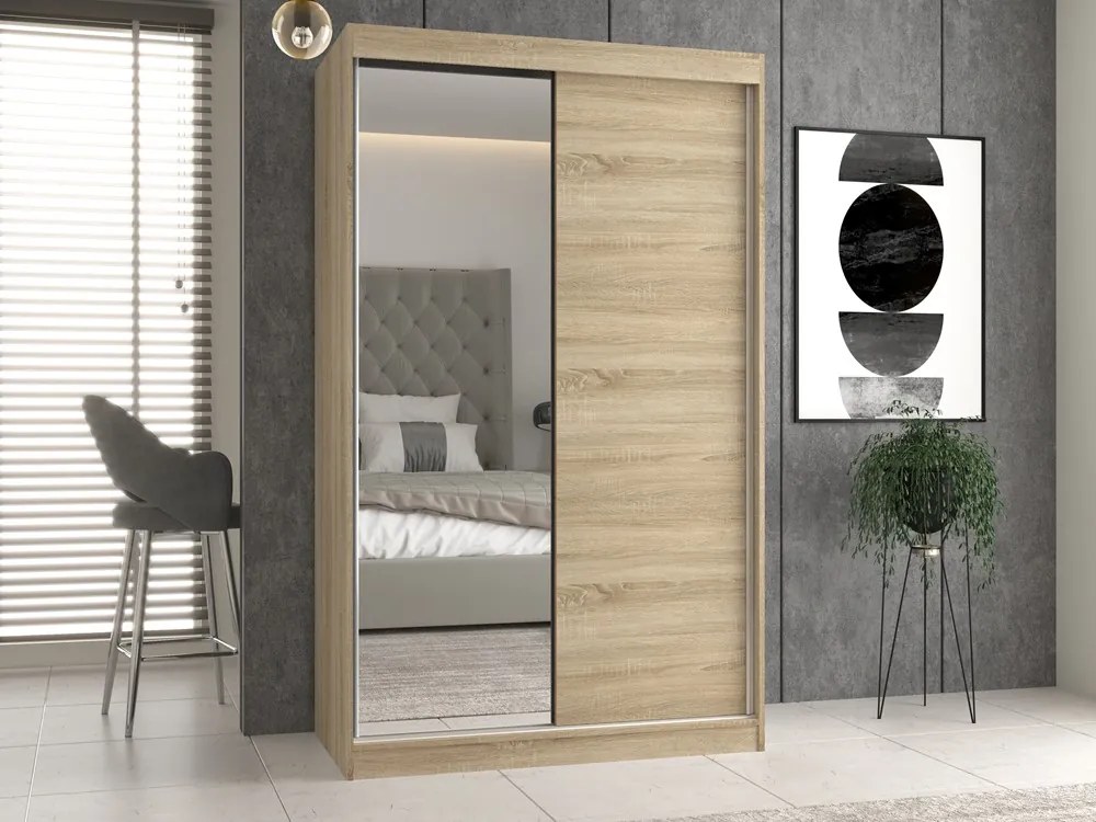 Šatní skříň IGA se zrcadlem 120 cm dub Sonoma
