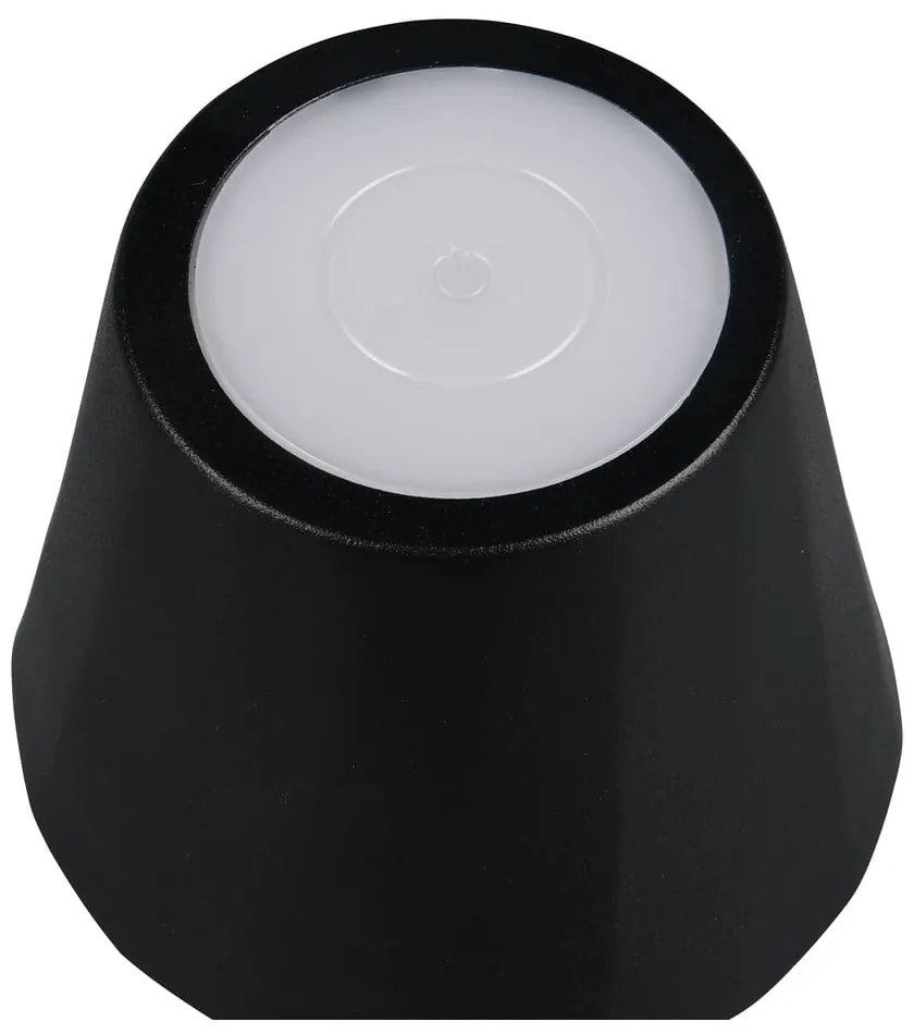 Matne čierna LED stolová lampa s kovovým tienidlom (výška 21 cm) Diaz – Trio