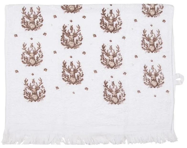 Biely kuchynský froté uterák s jeleňom Gentle Wilderness - 40*66 cm