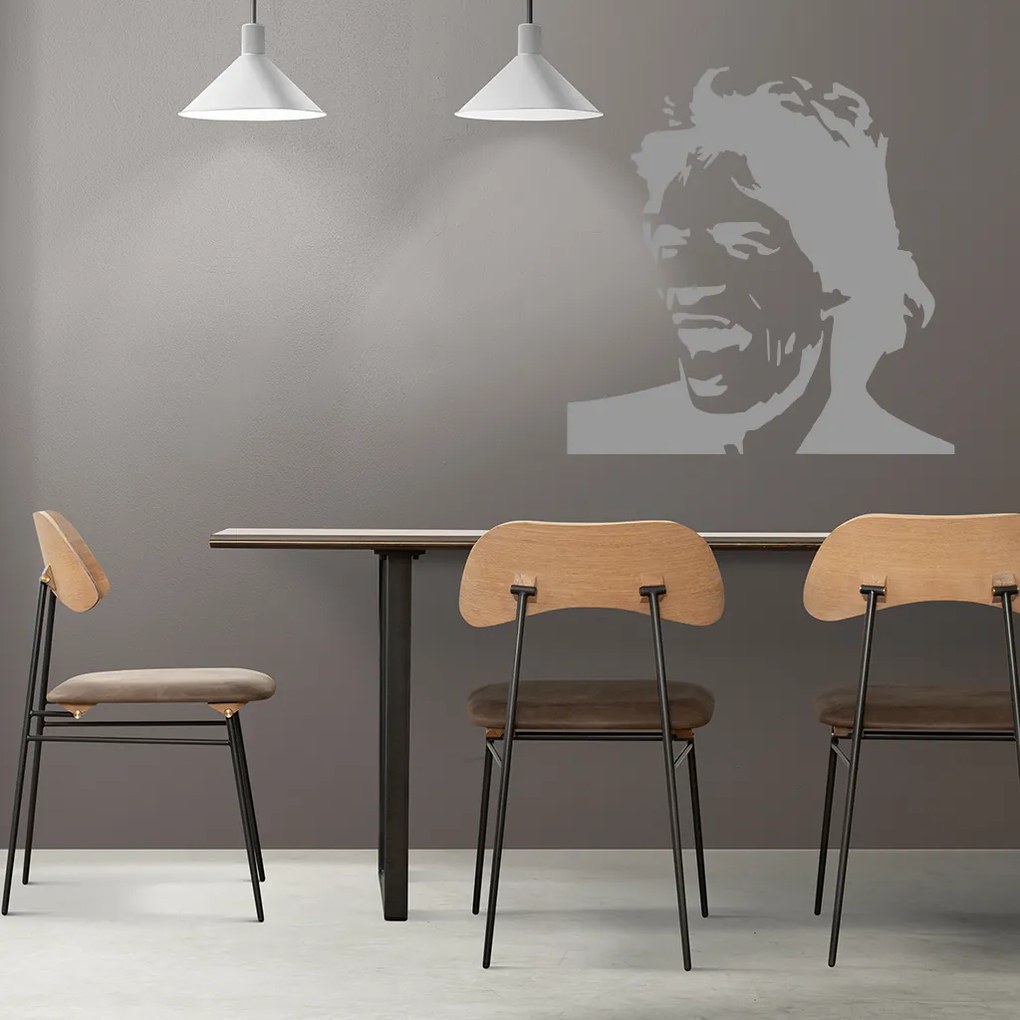 Veselá Stena Samolepka Mick Jagger Farba: hnědá, Veľkosť: 40 x 40 cm