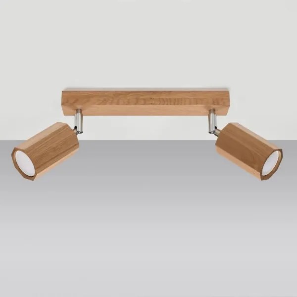 Sollux SL.1029 - Bodové svietidlo ZEKE 2xGU10/40W/230V dub