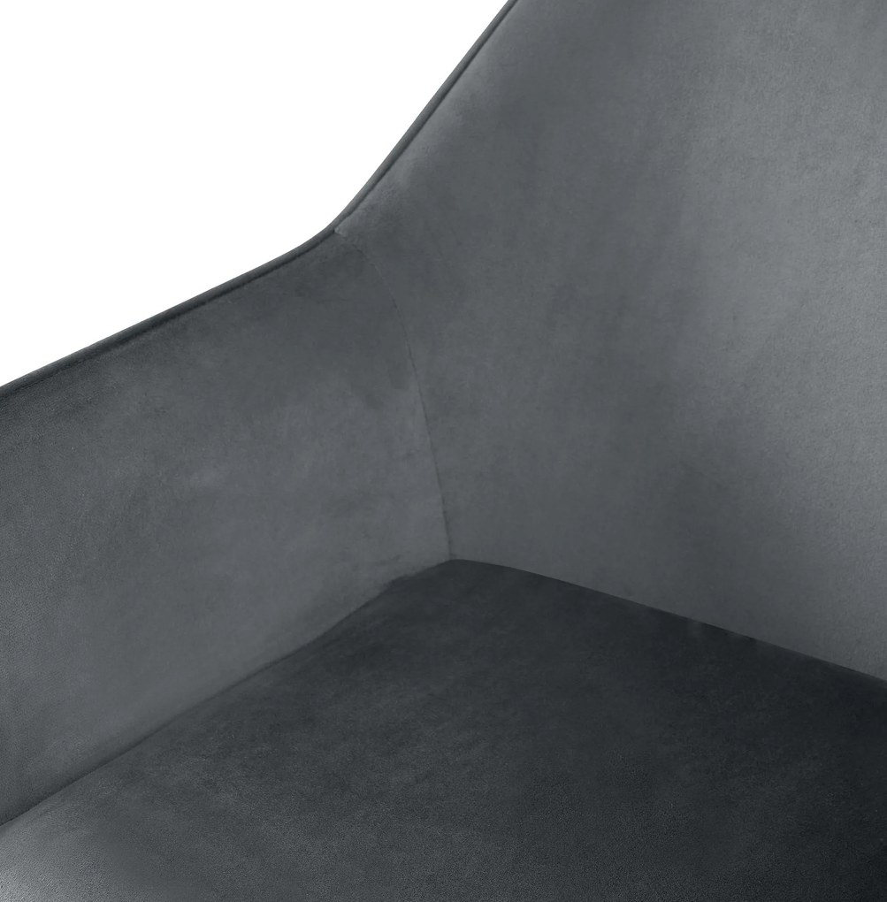 Sada 2 ks jedálenskej stoličky Luena zamat - tmavosivá