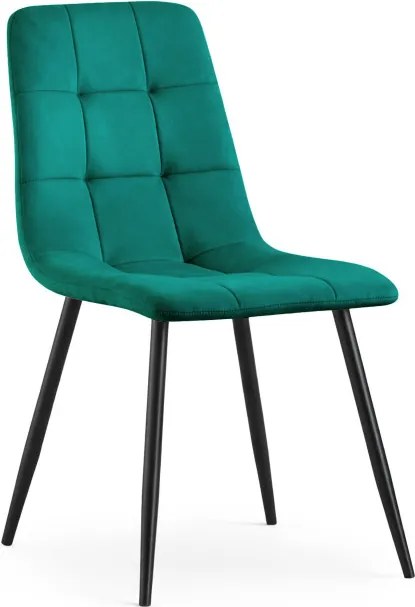 Jedálenská stolička NERO zamatová, fľaškovo zelená / čierne nohy