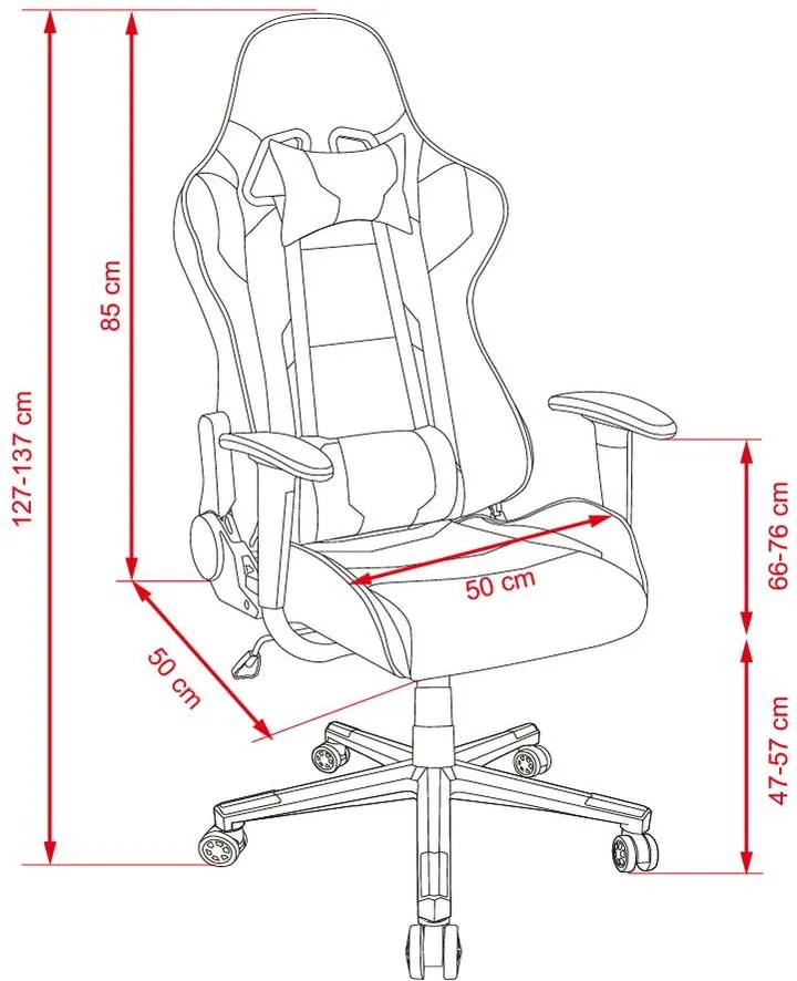 Kancelárska stolička SILVERSTONE, čierno/červená