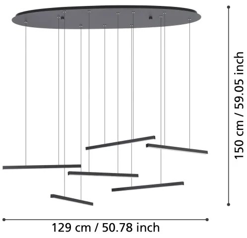 Eglo 39915 - LED Stmievateľný luster na lanku LINDOZA 6xLED/8,4W/230V 3000K