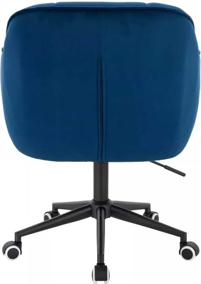 LuxuryForm DESIGN Stolička AVOLA VELUR na čiernej podstave s kolieskami - modrá
