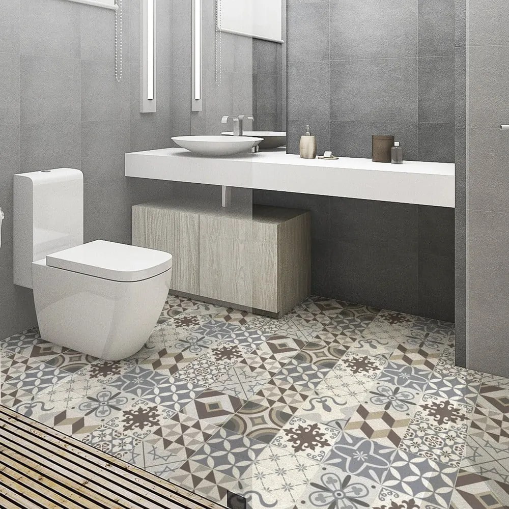 Vodoodolná samolepka na podlahu Ambiance Brown Style, 100 × 60 cm