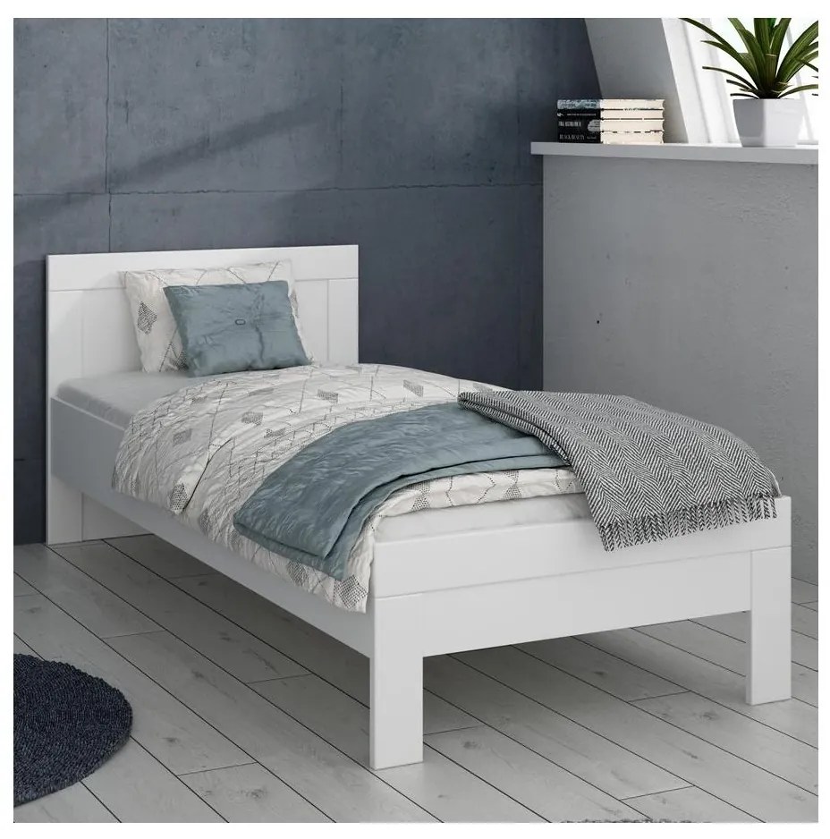 Jednolôžková posteľ SNOWIE 90x200 cm biela