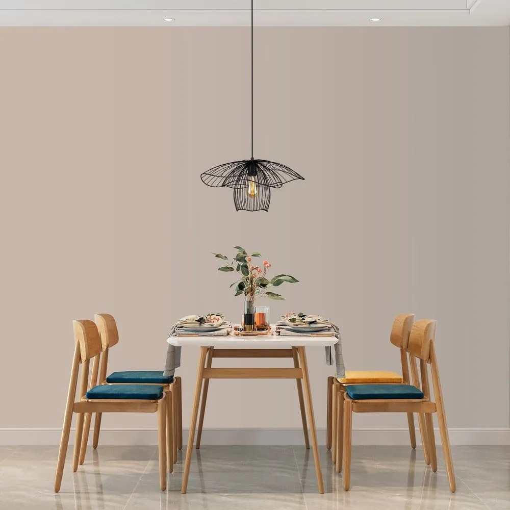 Čierne závesné svietidlo Squid Lighting Root, výška 123 cm