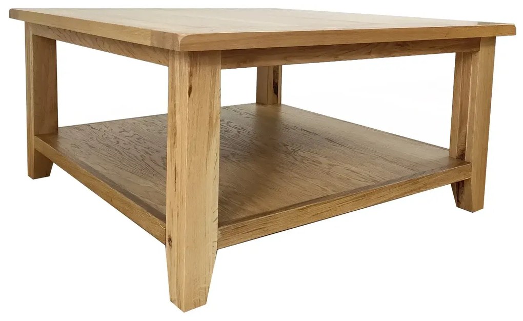 Konferenčný stolík s poličkou z masívu 100x100x50cm
