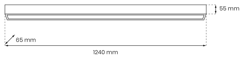 Stropné svietidlo Lungo, 1x čierne kovové tienidlo, (124 cm)