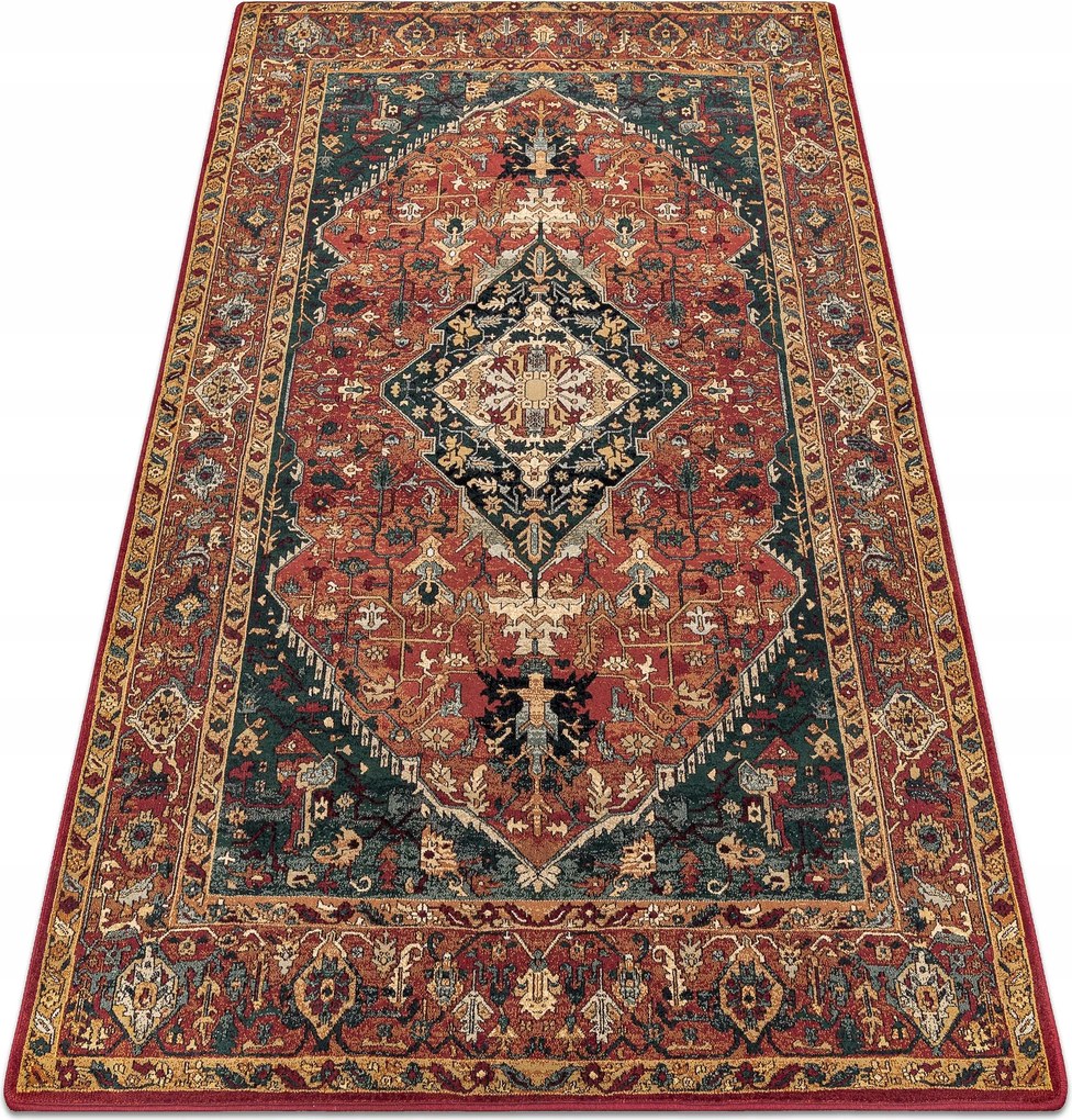 Koberec Superior 200x300 Kasim Rámček Rozeta červená Vlna #SUP082