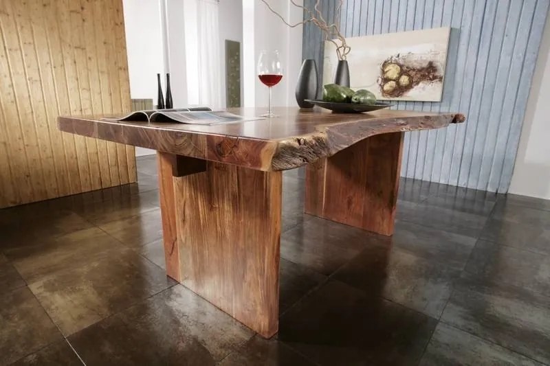 Bighome - METALL Jedálenský stôl Štandard 150x100 cm, akácia