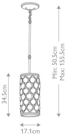 Feiss FE-LUCIA-P-D - Luster na tyči LUCIA 1xE27/60W/230V