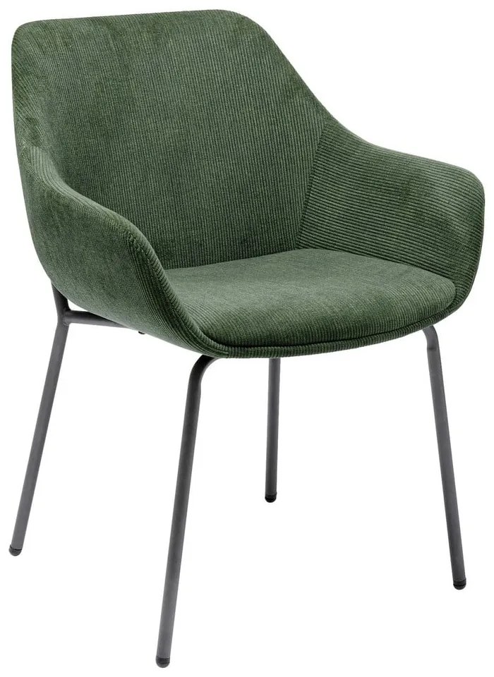 Set 2 zelených zamatových stoličiek s opierkami Kare Design Avignon