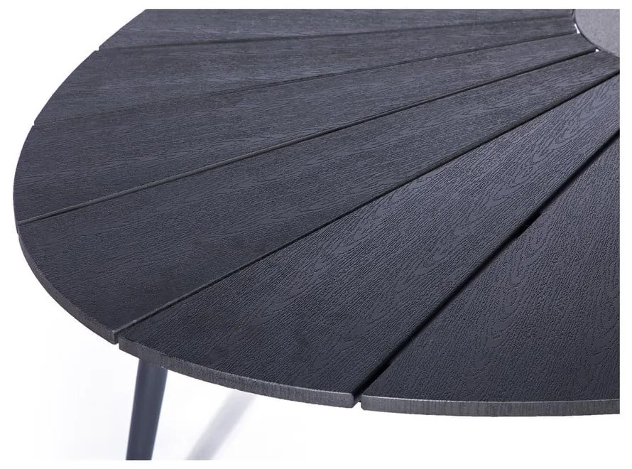 Čierny záhradný stôl s artwood doskou a kamenným stredom Bonami Selection Marienlist, 115 x 190 cm