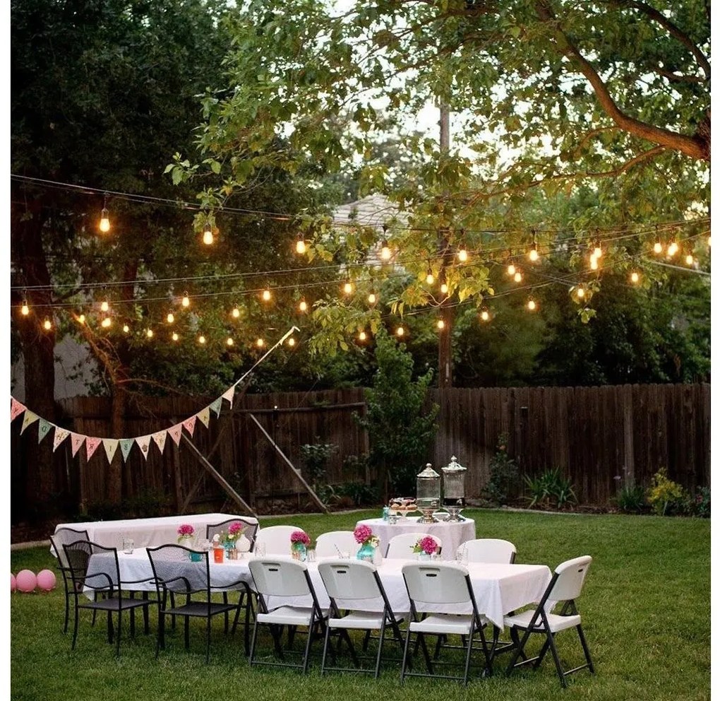 Vonkajší dekoračná reťaz GIRLANDA 10xE27/15W/230V 10m IP44