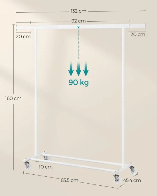 Vešiakový stojan na kolieskach HSR013W01