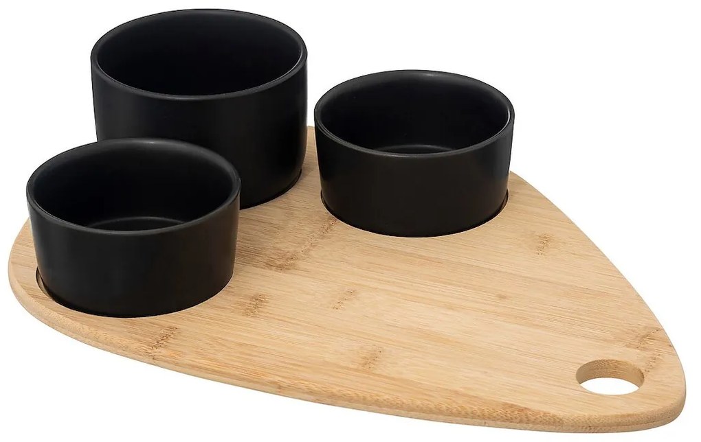 Keramická servírovacia miska Teardrop Black sada 3ks