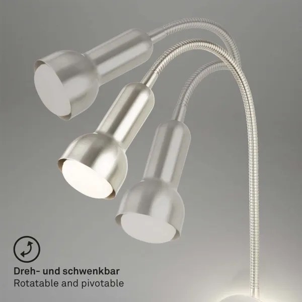 Briloner 2178012 - LED Nástenná flexibilná lampa 1xE14/10W/230V + LED/3W chróm