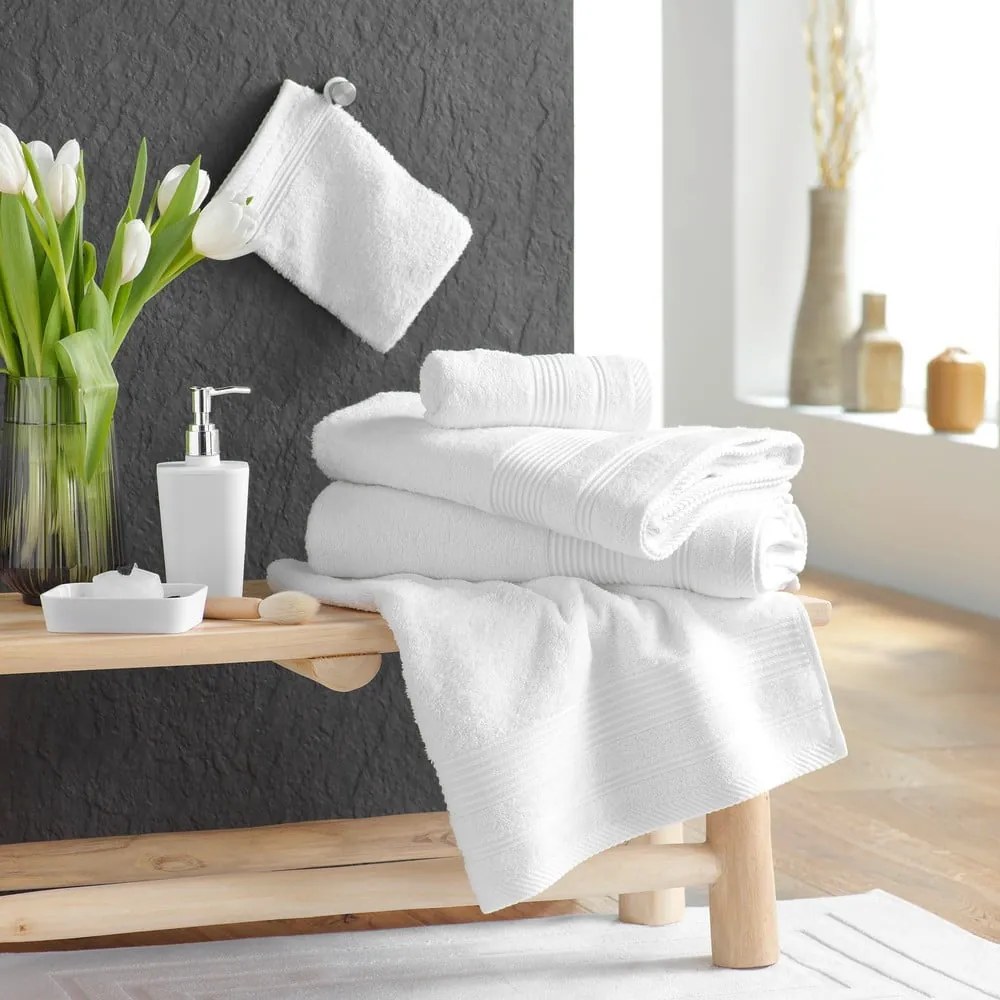 Biely froté bavlnený uterák 50x90 cm Tendresse – douceur d'intérieur