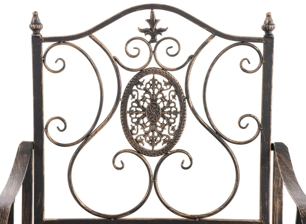 Kovová stolička Punjab s područkami - Bronzová