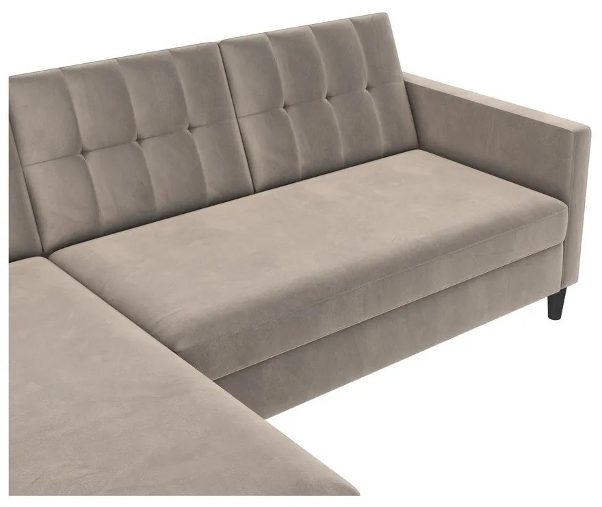 Béžová zamatová rohová pohovka Hartford – Støraa