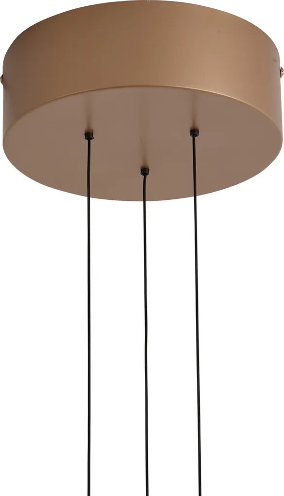 Moderná závesná lampa bronzová s orechovým drevom vrátane stmievateľnej LED - Smith