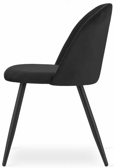 Set dvoch jedálenských stoličiek BELLO zamatové čierne (2ks)