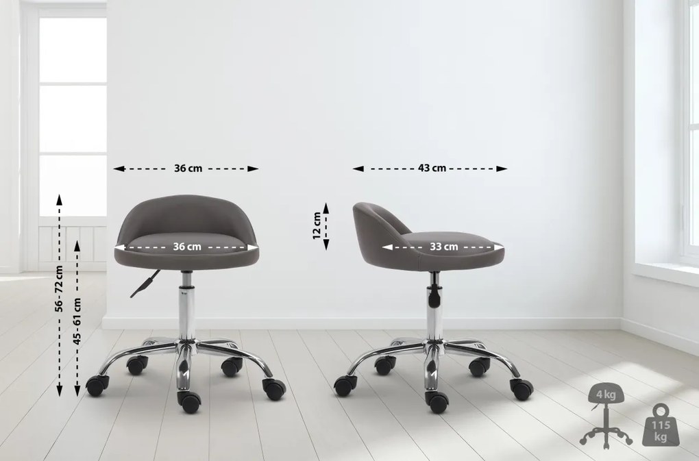 Pracovná stolička Teramo 316456 - Sivá