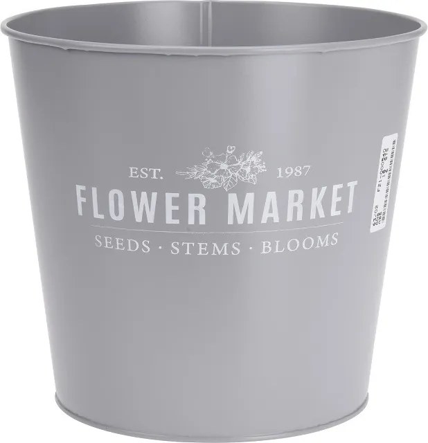 Kvetináč Flower market – sivý 22 × 20 cm