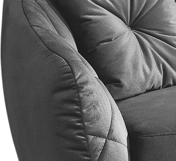 Pohovka s prešitím Leeds, šedá zamatová látka